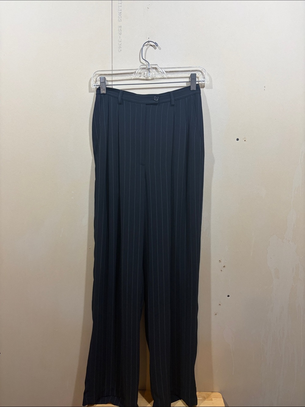 Vintage Ann Taylor Black And White Pinstripe Wide Leg Trousers Size 4